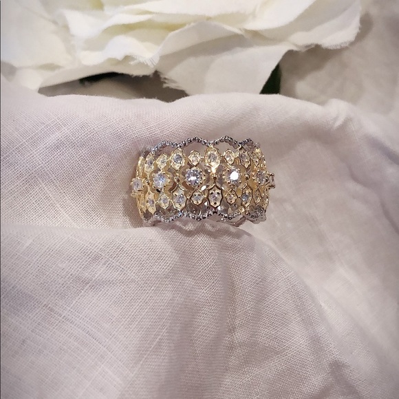 Mixed Metal AAA Cubic Zirconia Infinity Ring - Picture 6 of 7